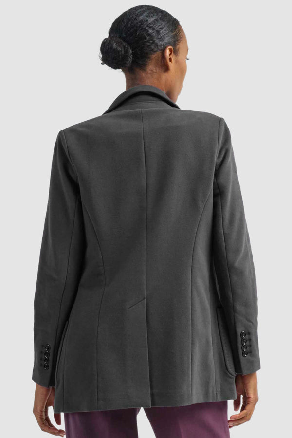 Circolo - Double Breasted Fleece  Blazer - 695ASPHA