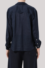 Citizens of Humanity - Kayla Shrunken Linen Shirt - TRUENAVY