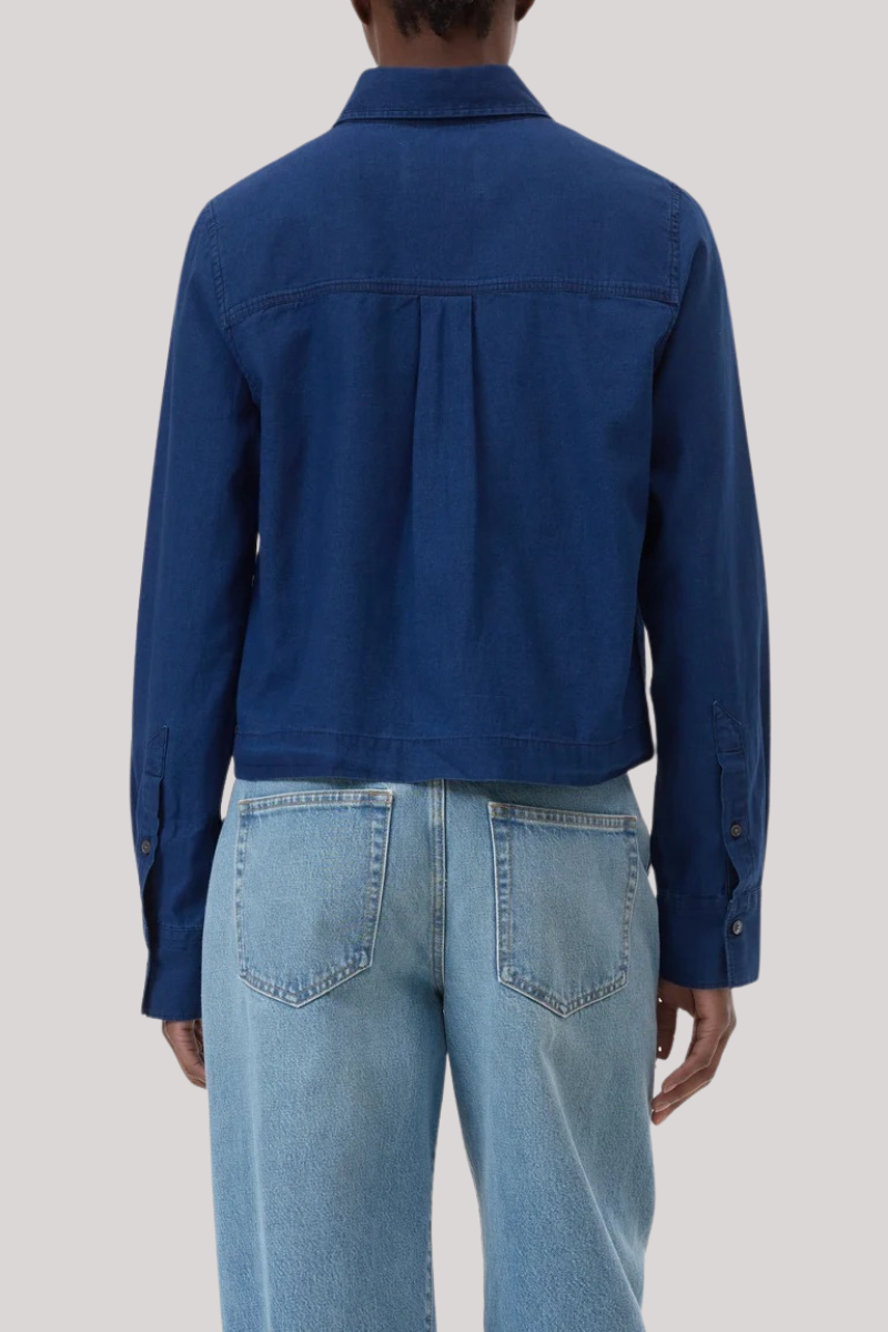 Closed - Cropped Classic Shirt - DARKBLUE