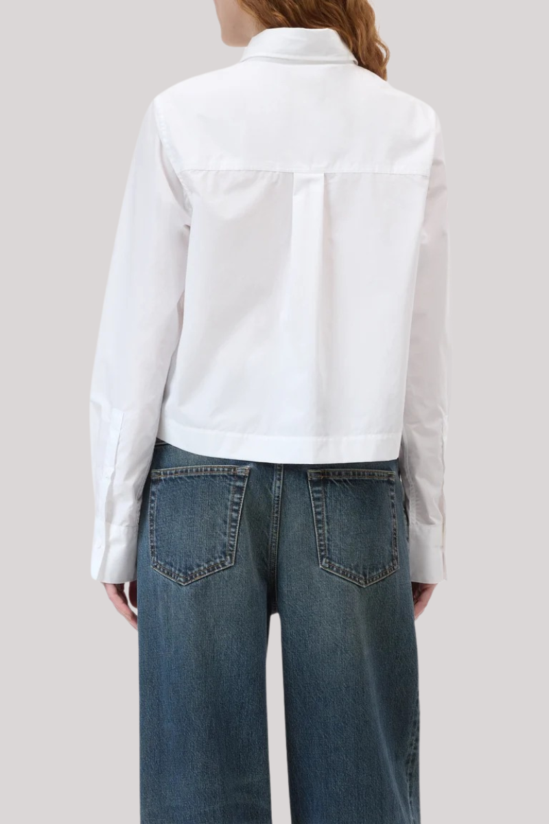 Closed - Cropped Classic Shirt - WHITE