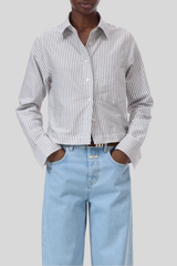 Closed - Cropped Cotton Shirt - CINDBRWN