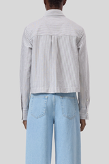 Closed - Cropped Cotton Shirt - CINDBRWN