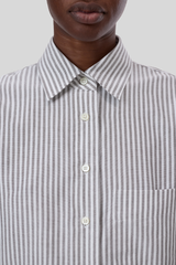 Closed - Cropped Cotton Shirt - CINDBRWN