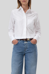 Closed - Cropped Organic Cotton Shirt - WHITE