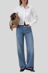 Closed - Cropped Organic Cotton Shirt - WHITE