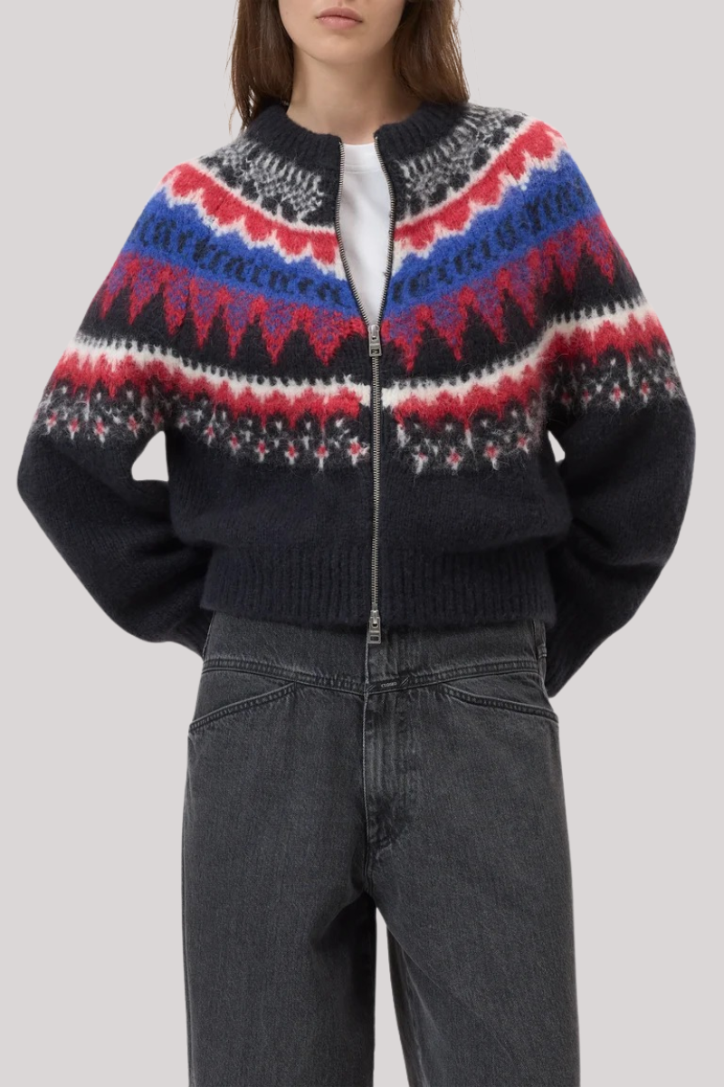 Closed - Cropped Zip Cardigan - COSMGREY