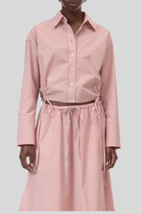 Closed - Gathered Shirt - BRICKRED