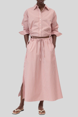 Closed - Gathered Shirt - BRICKRED