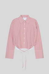 Closed - Gathered Shirt - BRICKRED