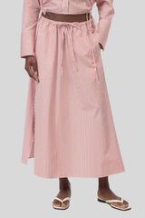 Closed - Gathered Skirt - BRICKRED
