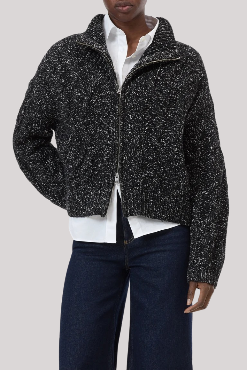 Closed - Troyer Cardigan With Zip - DRKGRYME