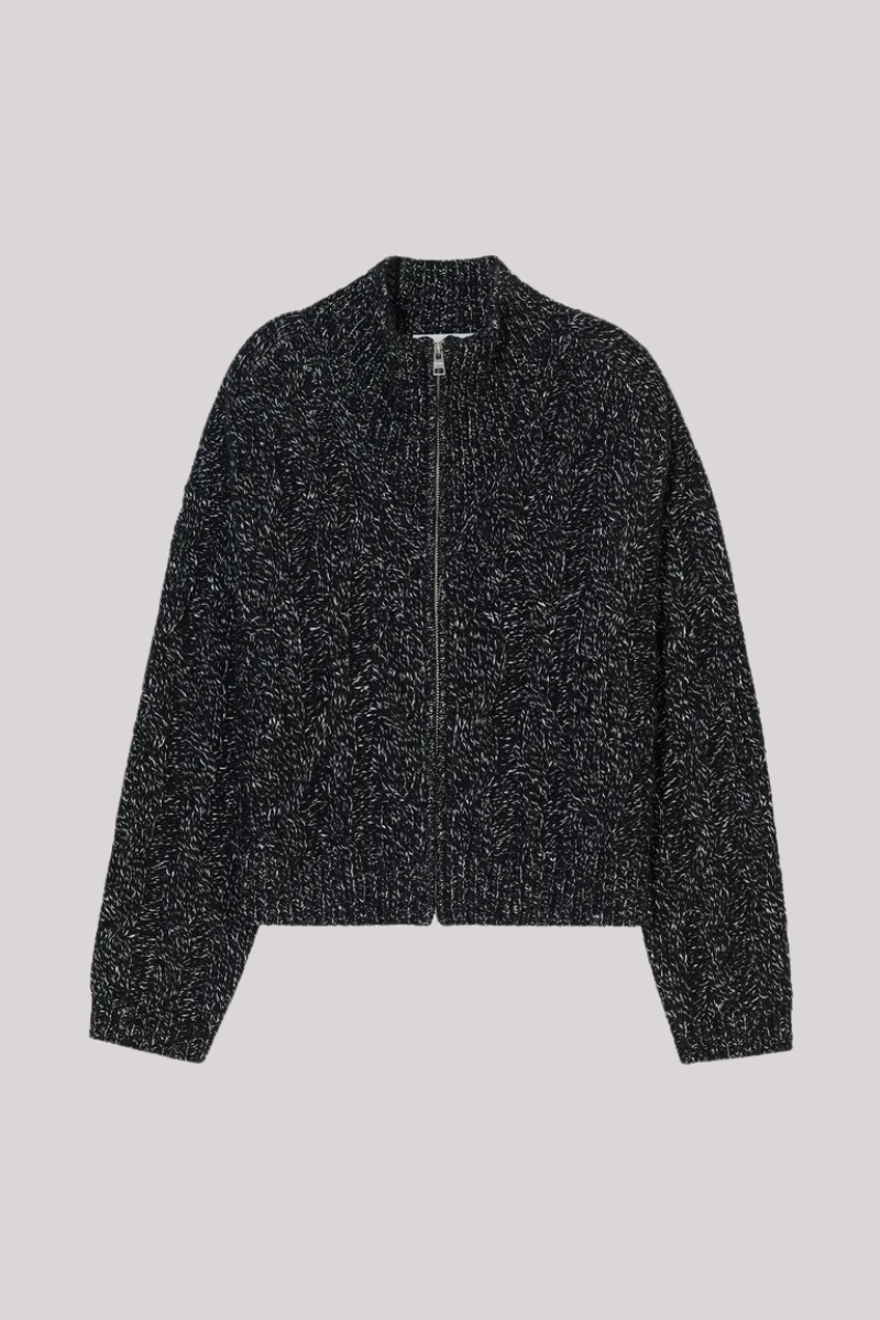 Closed - Troyer Cardigan With Zip - DRKGRYME