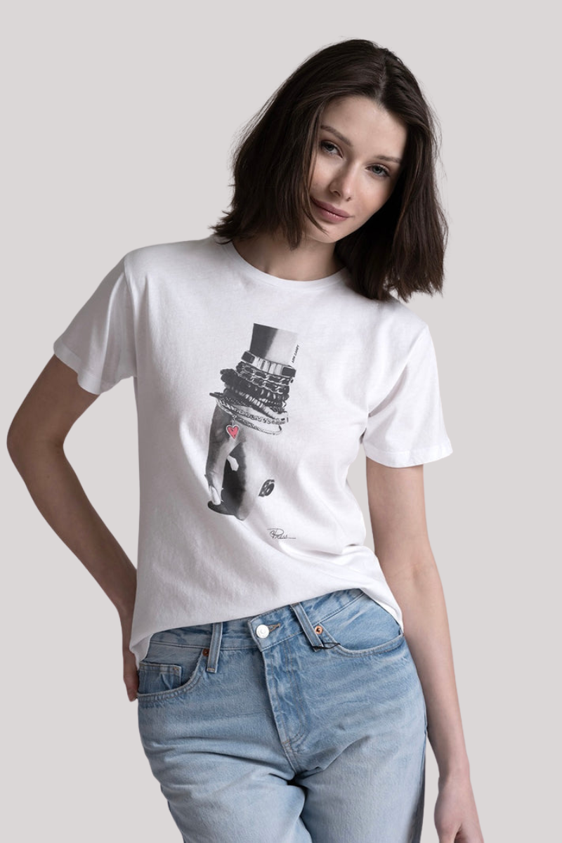 Cpress Studio - Arm Candy Mushie Tee - WORNWHT