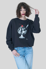 Cpress Studio - Cherry on Top Cozy Sweatshirt - WORNBLK
