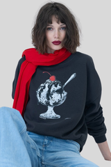 Cpress Studio - Cherry on Top Cozy Sweatshirt - WORNBLK