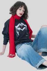 Cpress Studio - Full Heart Cozy Sweatshirt - WORNBLAC
