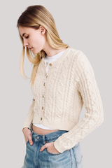Denimist - Cable Shrunken Cardigan - ECRUSLUB