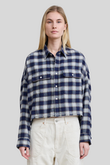 Denimist - Cropped Work Shirt - NVYGRNWH