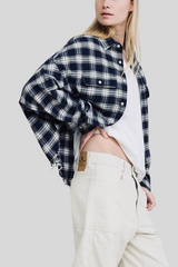 Denimist - Cropped Work Shirt - NVYGRNWH