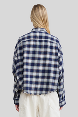 Denimist - Cropped Work Shirt - NVYGRNWH
