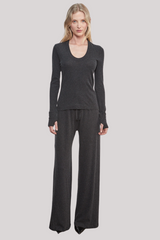 Enza Costa - Cashmere Easy Cuffed U - CHARCOAL