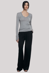 Enza Costa - Cashmere Easy Cuffed U - SMOKE