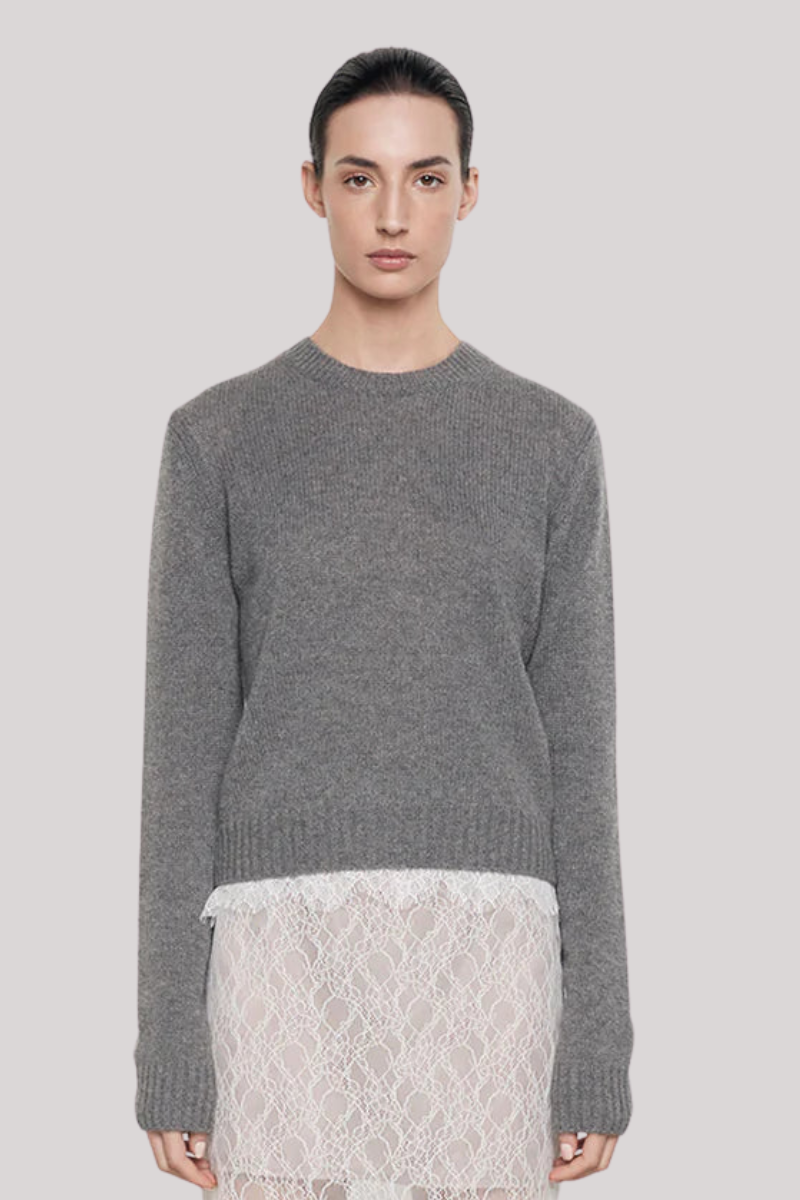 Enza Costa - Cashmere Easy Long Sleeve Crew - THUNDER