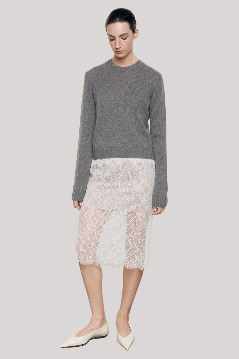 Enza Costa - Cashmere Easy Long Sleeve Crew - THUNDER