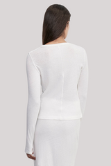 Enza Costa - Cashmere New Classic Long Sleeve Crew - WHITE