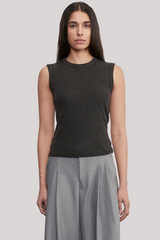 Enza Costa - Cashmere New Classic Sleeveless Crew - CHARCOAL