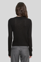 Enza Costa - Cashmere Shrunken Crew - BLACK