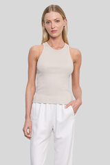 Enza Costa - Cotton Rib Boy Tank - CHAMPAGN