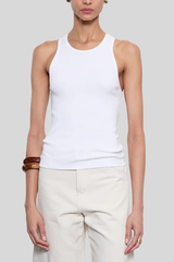 Enza Costa - Cotton Rib Boy Tank - WHITE