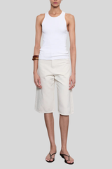 Enza Costa - Cotton Rib Boy Tank - WHITE