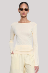 Enza Costa - Fine Supima Cotton L/S Crew - FLAN