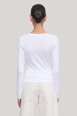 Enza Costa - Fine Supima Cotton L/S Crew - WHITE