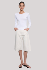 Enza Costa - Fine Supima Cotton L/S Crew - WHITE