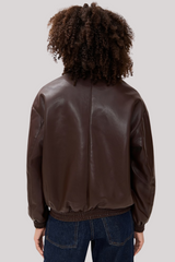 Enza Costa - Leather Bomber Jacket - DRKBROWN