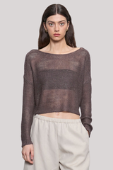 Enza Costa - Linen Open Knit Batea - PEBBLE