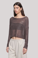 Enza Costa - Linen Open Knit Batea - PEBBLE