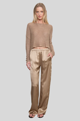 Enza Costa - Linen Open Knit Bateau Sweater - FLAX