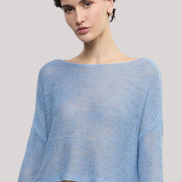 ニット/セーター lappartment Linen Boat neck Knit 100% linen knit boat neck sweater · Off White, Navy Blue, Sky Blue