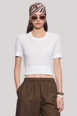 Enza Costa - Linen Open Knit Crop - OFFWHITE