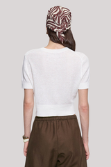 Enza Costa - Linen Open Knit Crop - OFFWHITE