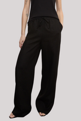 Enza Costa - Linen Resort Pant - BLACK