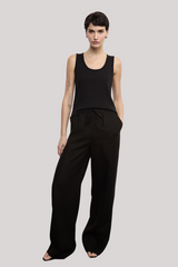 Enza Costa - Linen Resort Pant - BLACK
