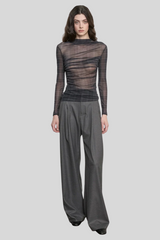 Enza Costa - Mesh Long Sleeve Twist Top - SHADWPLA