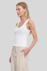Enza Costa - Military Rib Crop Tank - UNDYED