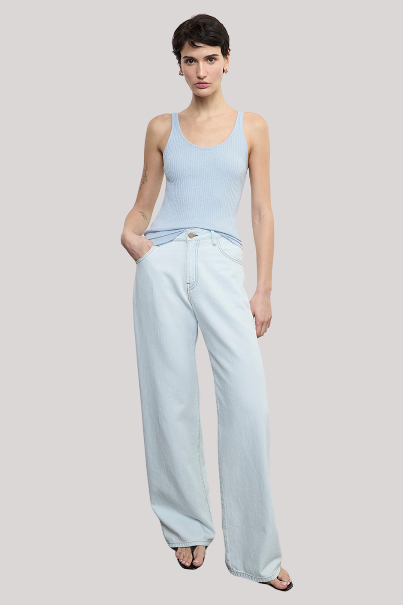 Enza Costa - Military Rib Slim Tank - SKY