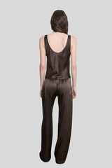 Enza Costa - Pure Silk Satin U Tank - OLIVEBRO